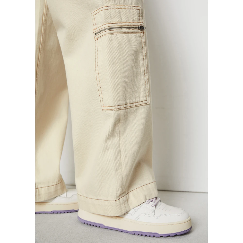 Marc O'Polo Jeans model Tomma wijde hoge taille Beige Dames