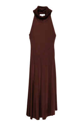brown-sleeveless-flared-skirt-dress