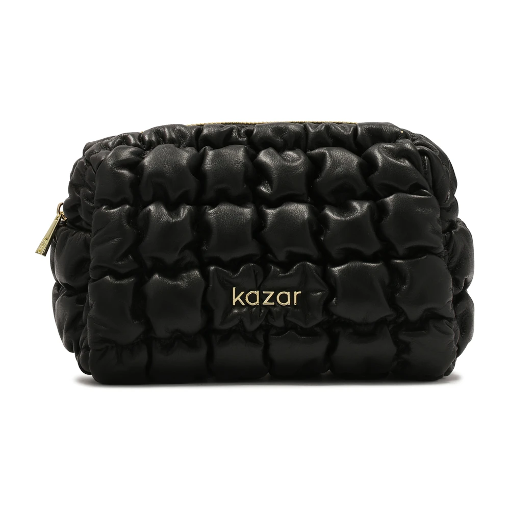 Kazar Luxe gewatteerde leren cosmetische tas Black Dames