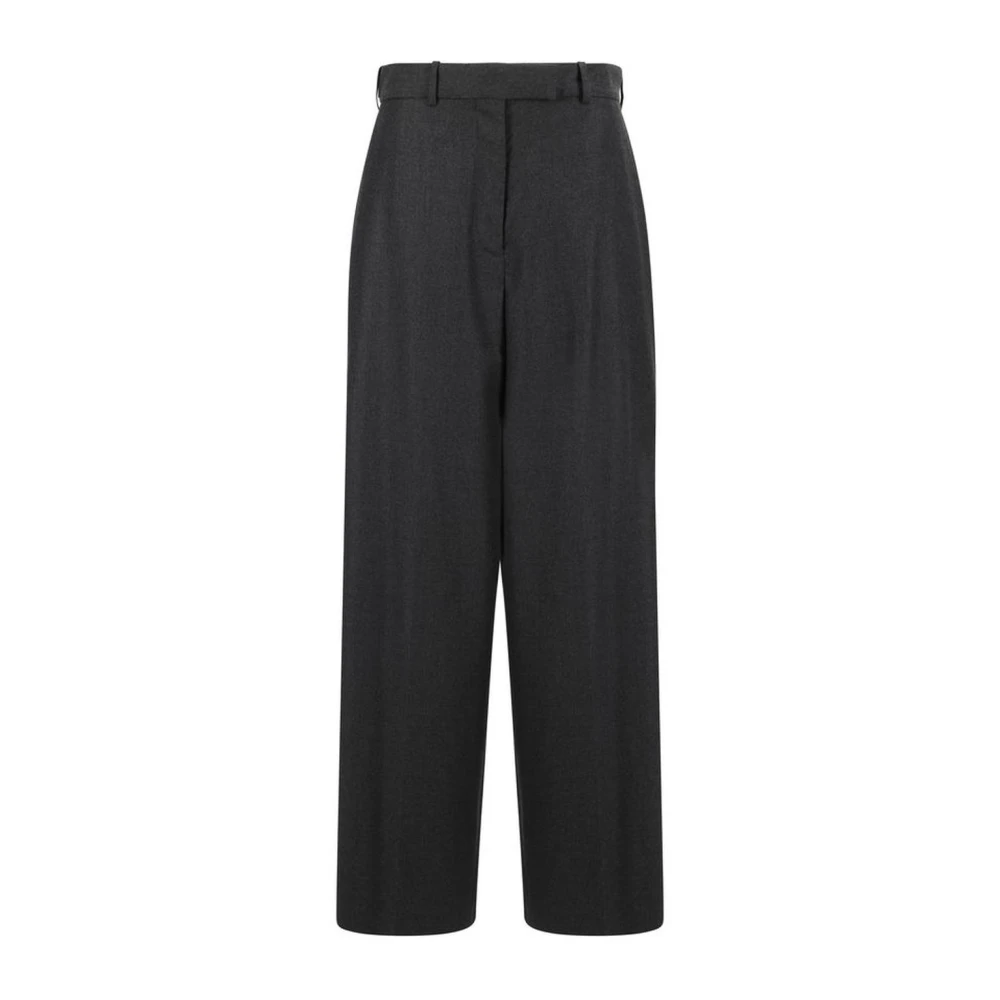Róhe Wijde wollen broek met zakken Gray Dames
