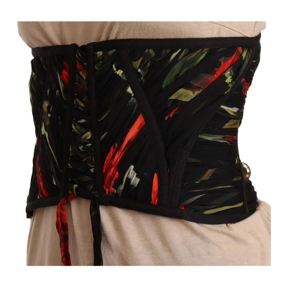 Dolce & Gabbana Women's Black Belts, 3XS, Silk Corset Waist Strap Belt