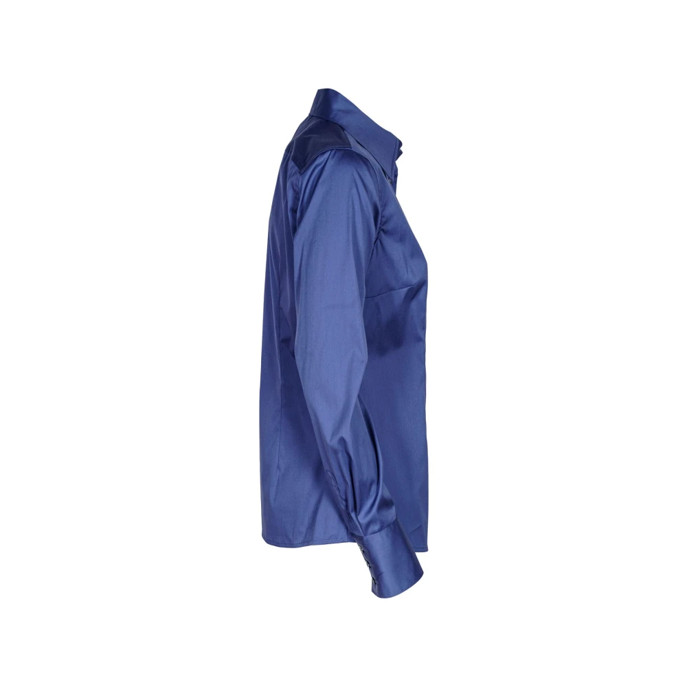 Mauro Grifoni Klassieke Slim Fit Damesoverhemd Blue Dames