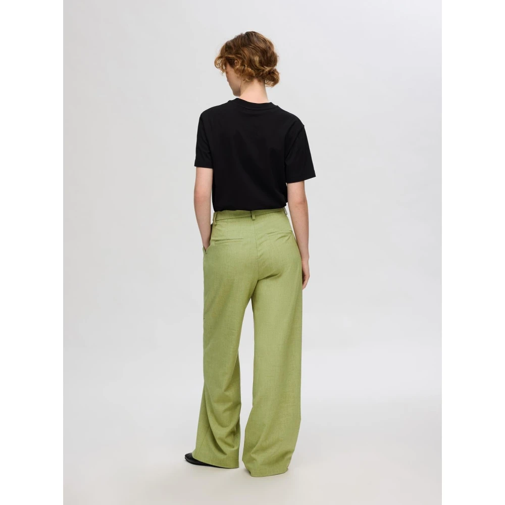 Selected Femme Wijde broek Green Dames