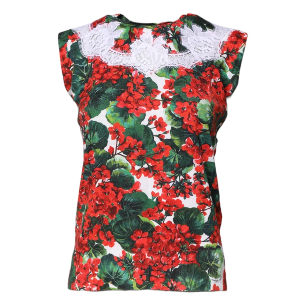Dolce & Gabbana Women's Floral Lace Sleeveless Tank Top