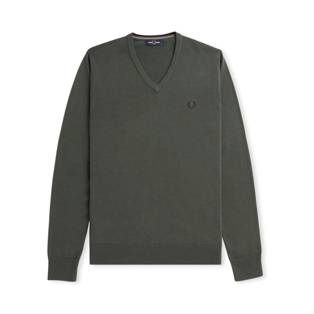 Fred Perry Klassieke V-hals Jersey Subcultuur Icoon Green Heren