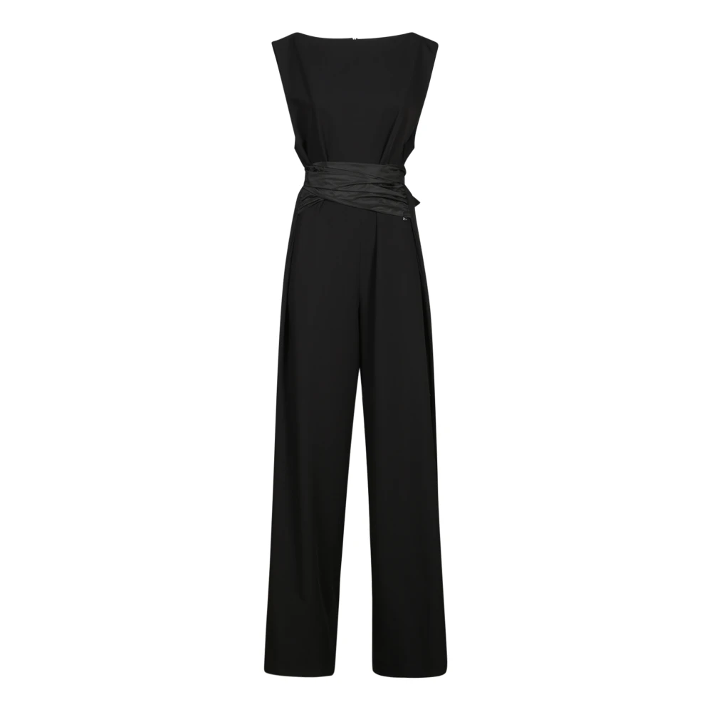 Herno Women's Black Jumpsuits, 3XL, Jumpsuit In Viscose Effect And Techno Taffeta