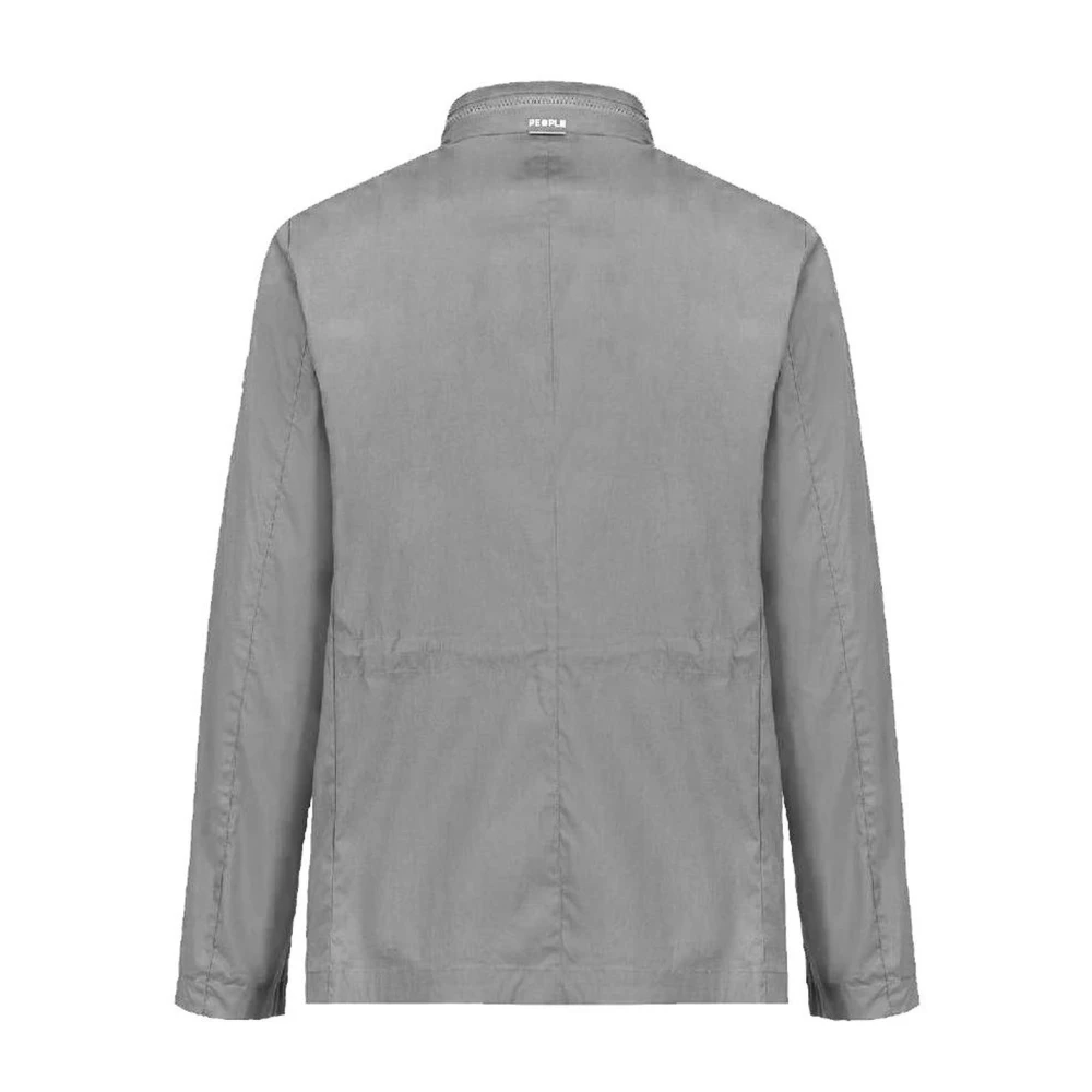 People of Shibuya Camouflage Katoenen Jas Staande Kraag Capuchon Gray Heren