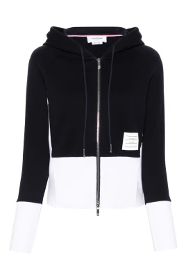 Color Block Zip Hoodie med 4 Bar