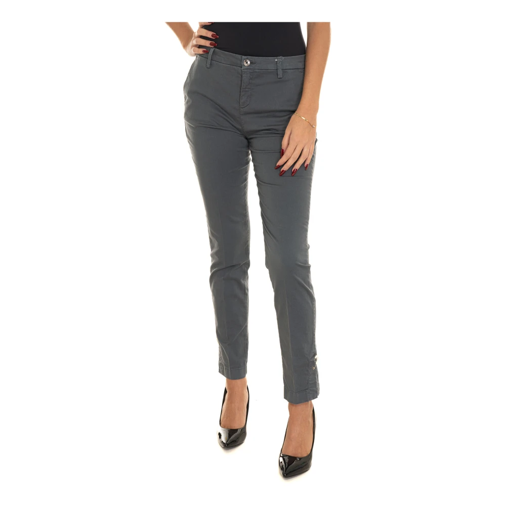 Liu Jo Straight Leg Chino Broek met Applicatie Gray Dames