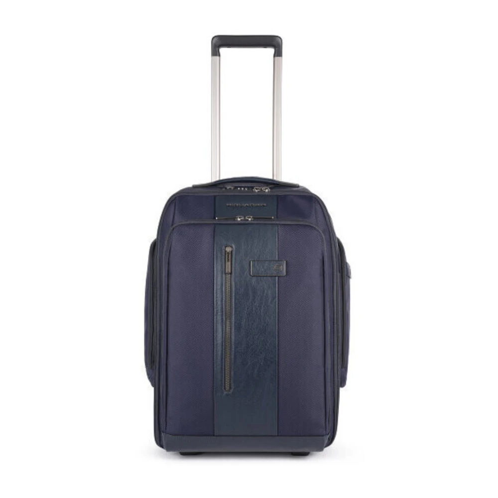 Piquadro Damen Blau Laptop- Und Ipad-Trolley-Rucksack Aus Recyceltem Stoff