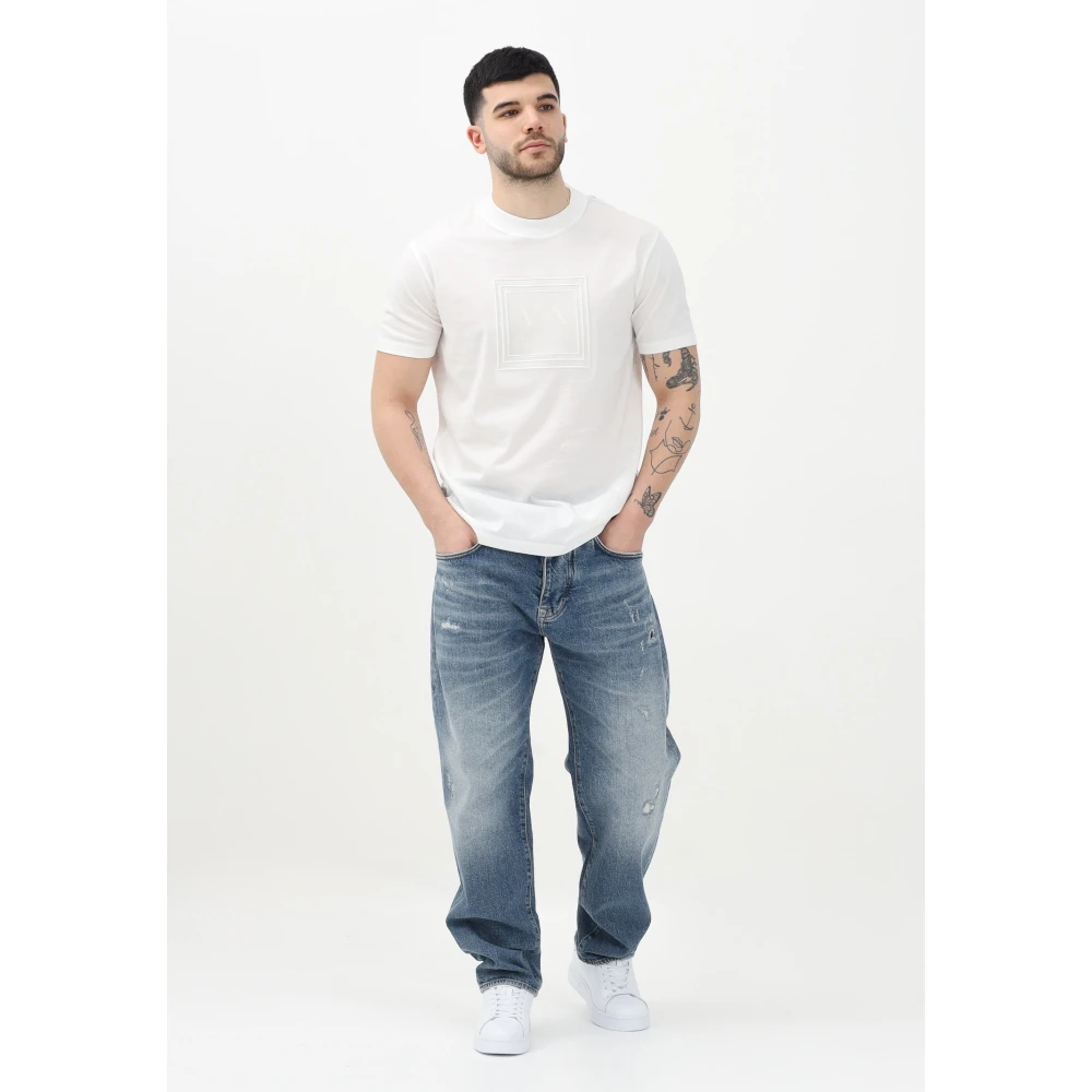 Armani Exchange Vintage Loose Tapered Fit Jeans Blue Heren
