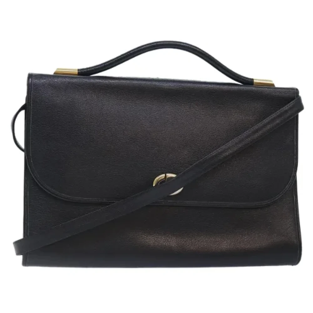 Dior Vintage Pre-owned Leather handbags Black Dames