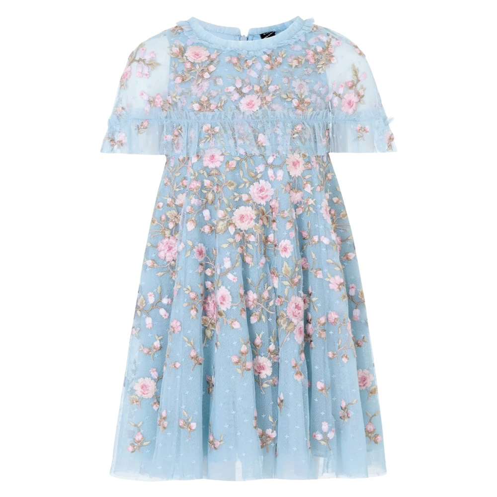 Needle & Thread , Kids Occasion Wear, Unisex, Blue, 6 Y | 116 Cm, Eden Rose Cape Dress