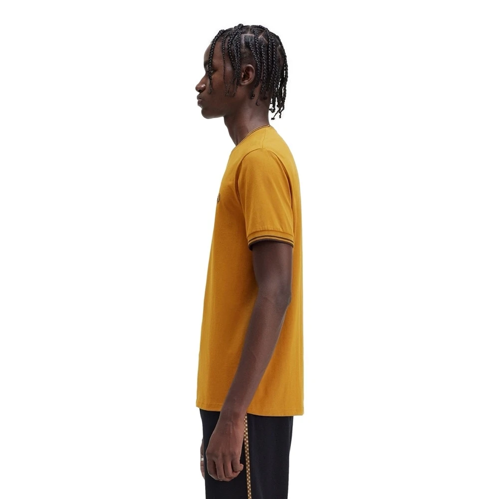 Fred Perry Twin Tipped Katoenen T-Shirt Brown Heren