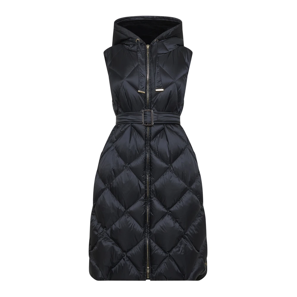 Max Mara Women's Black Waistcoats, 3XS, Tregil Midi Padded Gilet