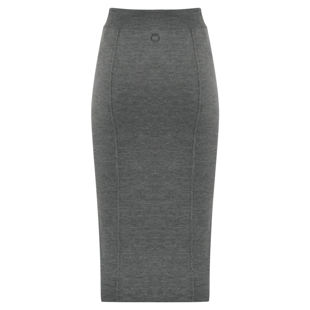 pinko Wollen Love Birds Rok Gray Dames