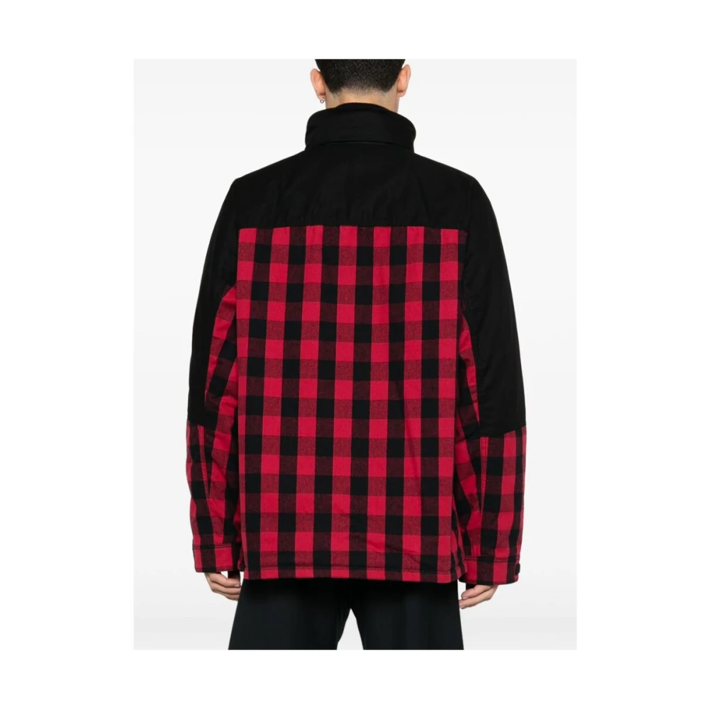 Junya Watanabe Geruit Outerwear met Corduroy Kraag Red Heren