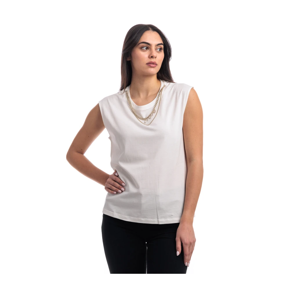 Liu Jo Stijlvol T-shirt met applicaties White Dames