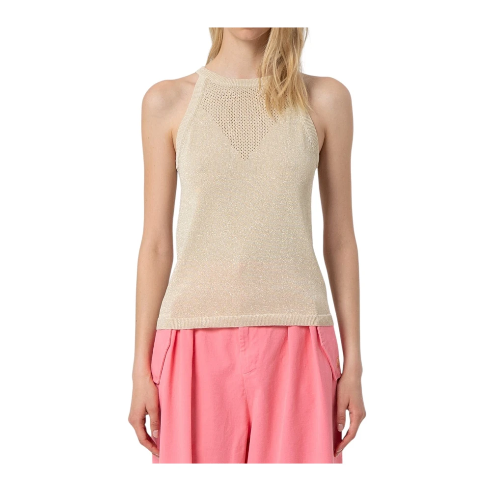 Fracomina Donna Beige Top, L, New,
