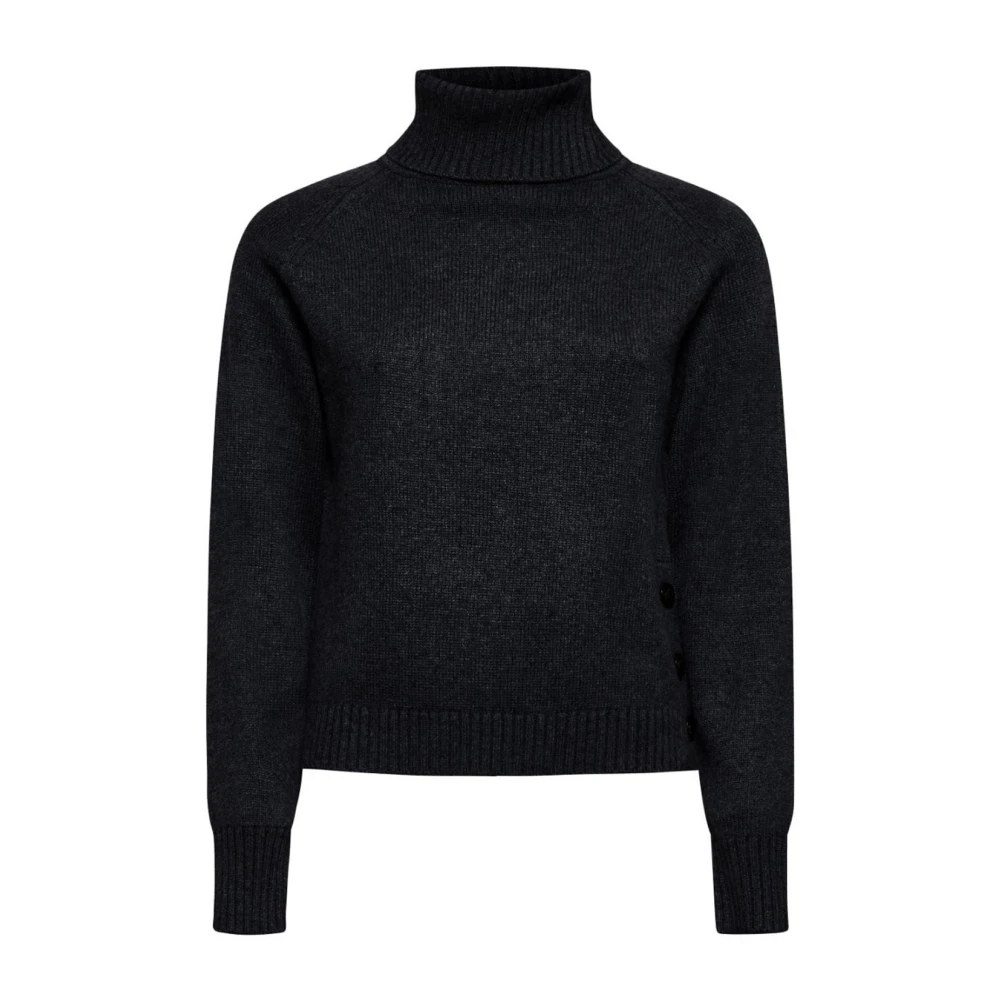 Silvian Heach Donna Nero - Dolcevita Con Bottoni Laterali - Knitwear - L