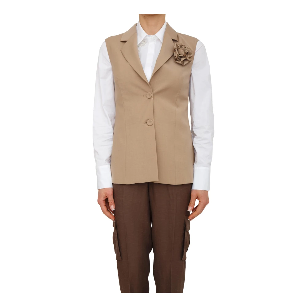 Blugirl Femme Beige Vestes, Taille: 38 Fr Giacca S/M Fresco Lana