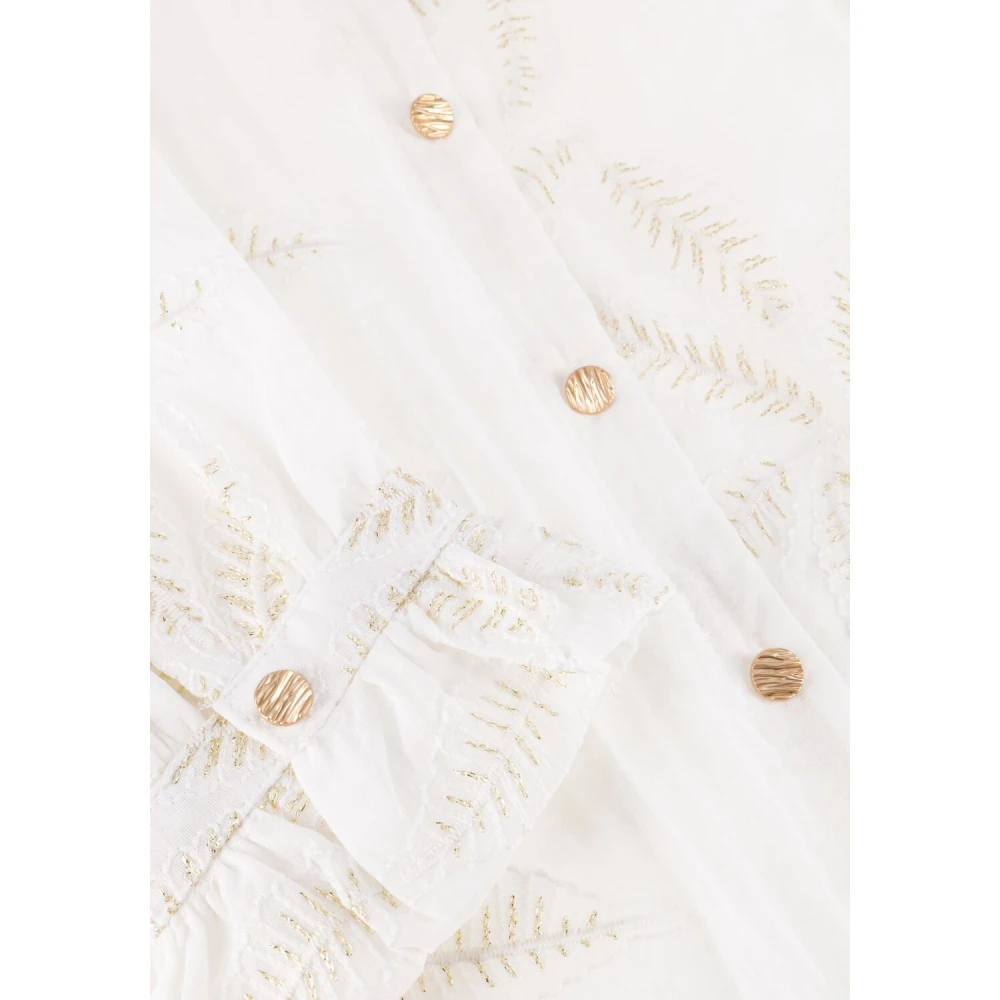 Nukus Witte Geborduurde Blouse White Dames