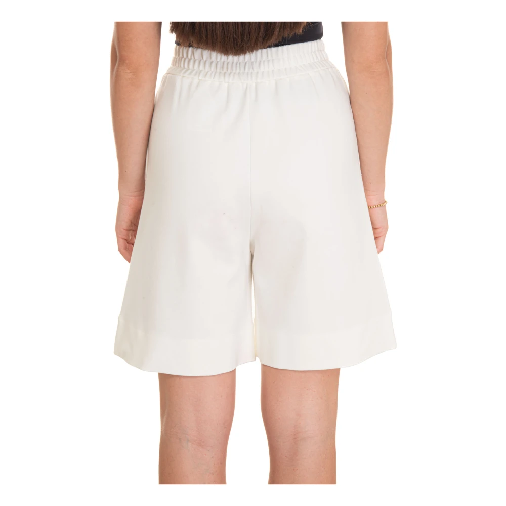 Emporio Armani Elastische taille Bermuda shorts met zijstreep White Dames