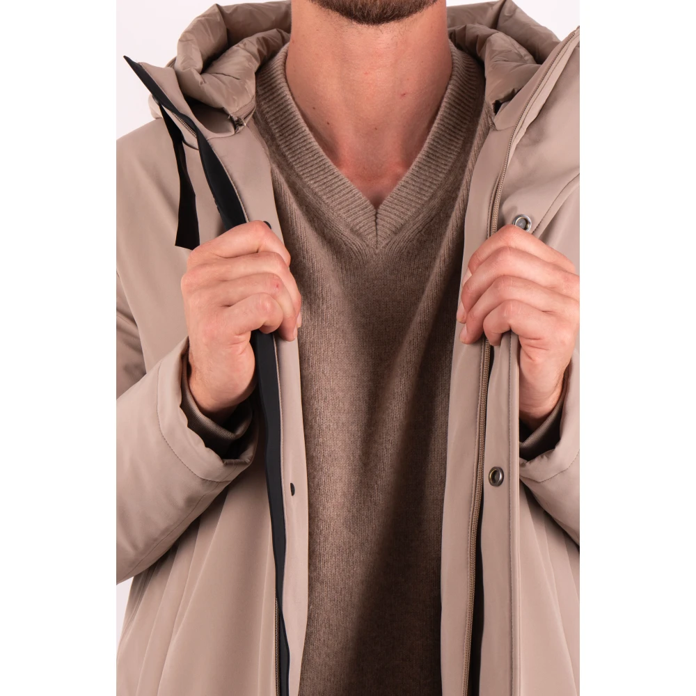 Duno Korte dons gevoerde parka in zand Beige Heren