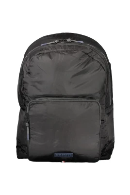 Svart nylonryggsäck med laptopfack