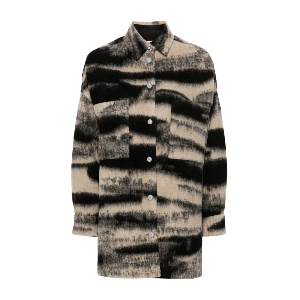 IRO Abstract Patroon Wollen Overhemd Black Dames
