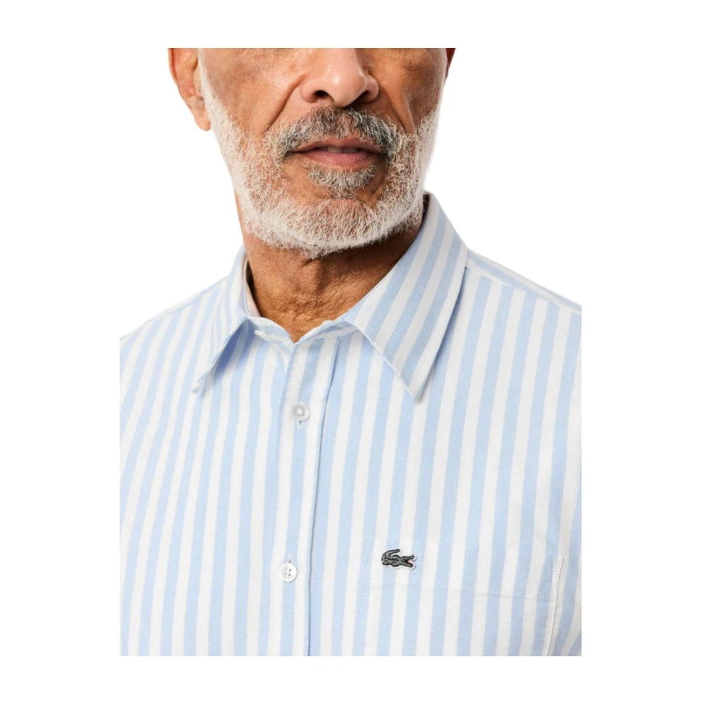 Lacoste Gestreept overhemd met lange mouwen Blue Heren