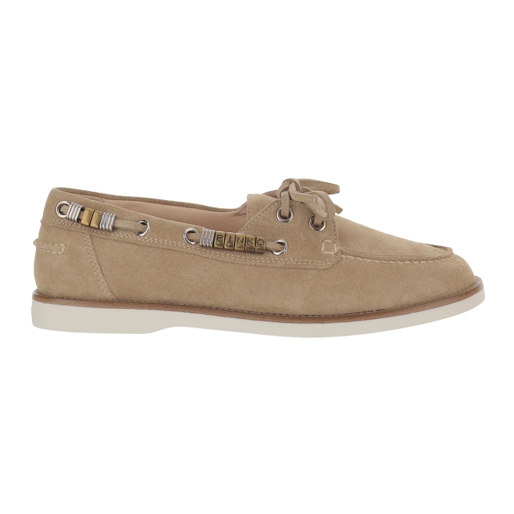 Pinko Women's Beige Boat Shoes, 5 Uk, Grace 01 Loafers