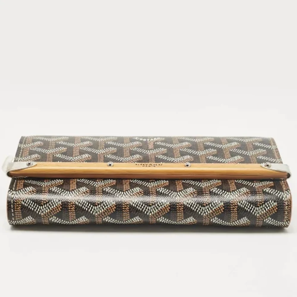 Goyard Vintage Pre-owned Coated canvas clutches Brown Dames