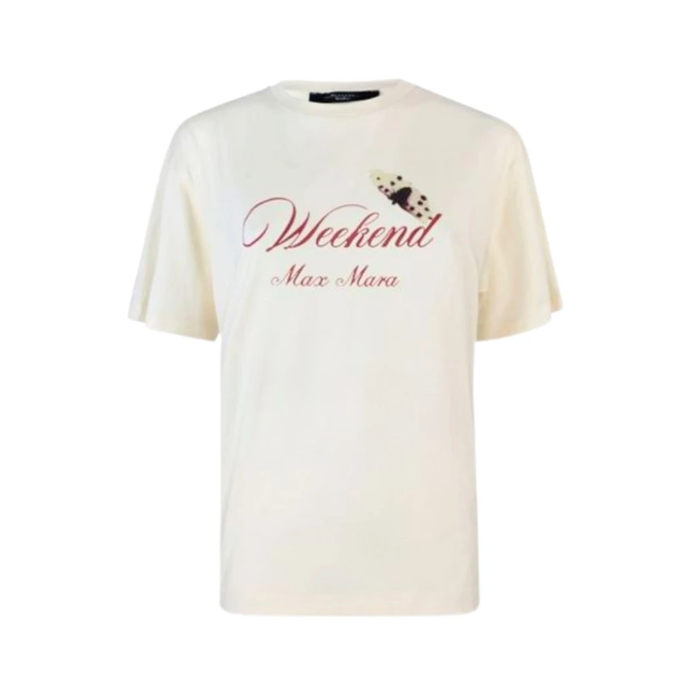 Max Mara Women's White T-Shirts, L, Radura Cotton T-Shirt With Print