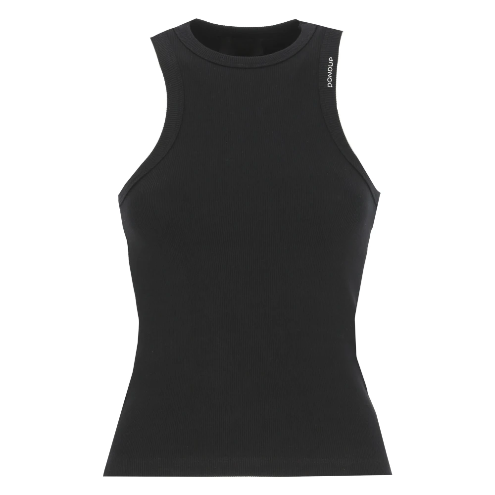 Dondup Women's Black Sleeveless Tops, S, Cotton Top