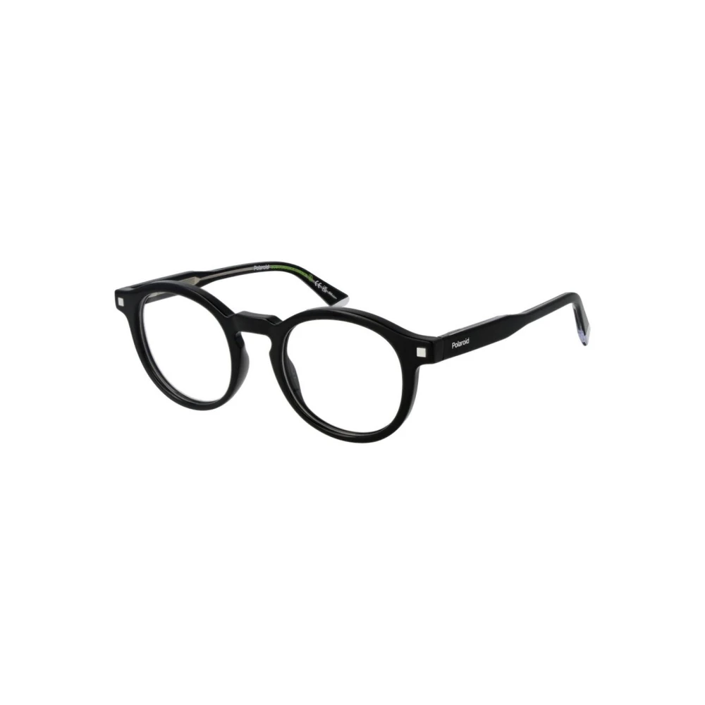 Polaroid Men's Black Full-Rim Panto Optical Frames