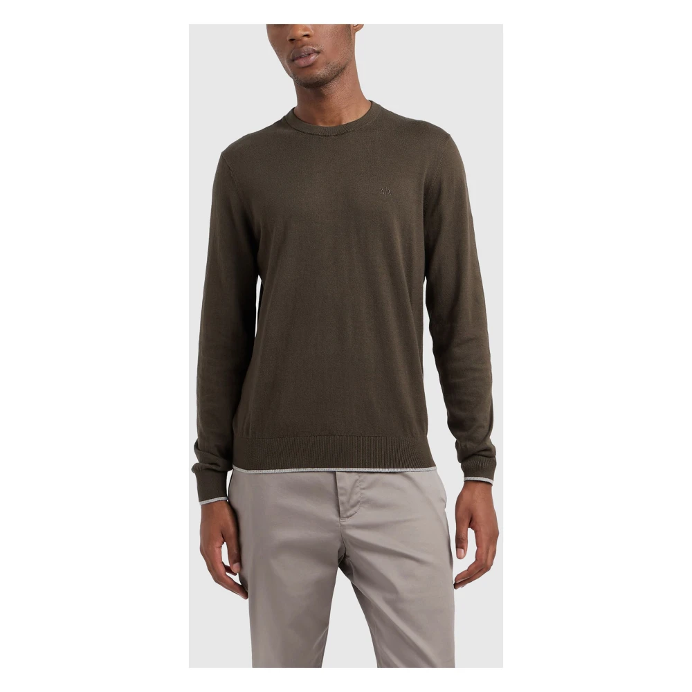 Armani Exchange Cashmere Crewneck Sweater Green Heren