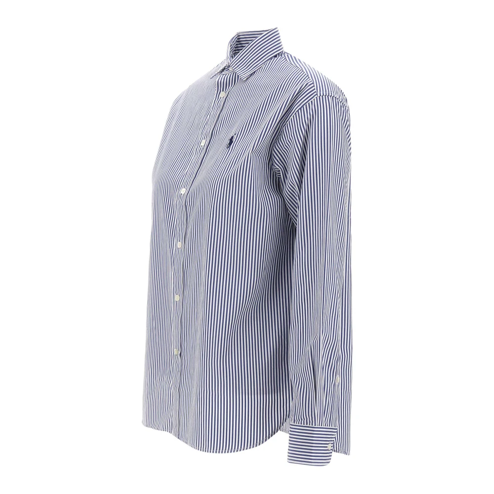 Polo Ralph Lauren Blauw Gestreept Katoenen Shirt Classics Blue Dames