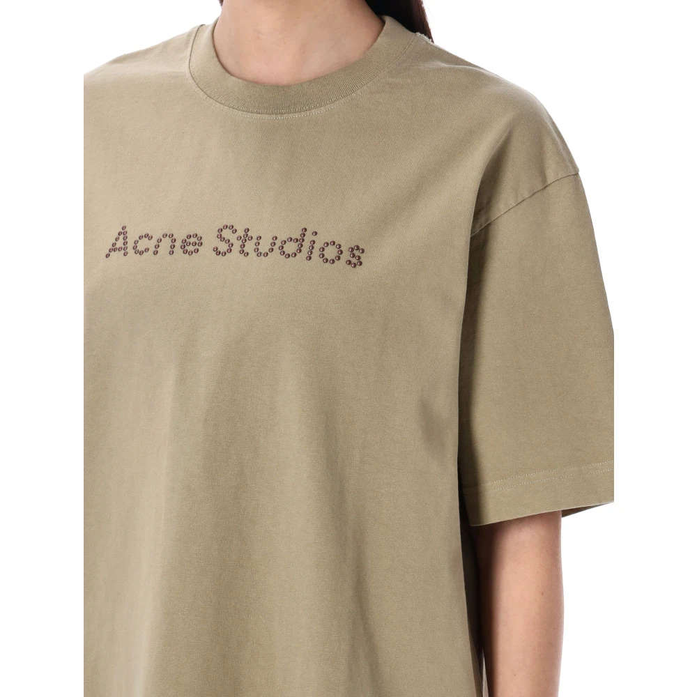Acne Studios Sand Beige Logo T-shirt Beige Dames