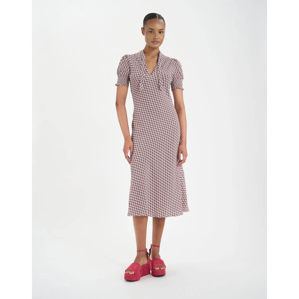 Ines De La Fressange Paris Kersenjurk met eikenbladpatroon Multicolor Dames