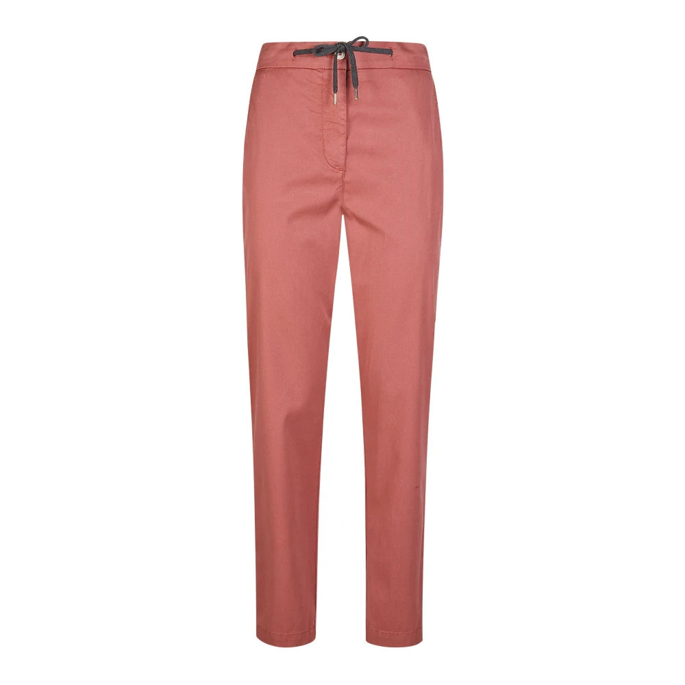 Eleventy Kvinno Rosa Byxor Dam, 2XS, Bomull, Pantalone Con Coulisse