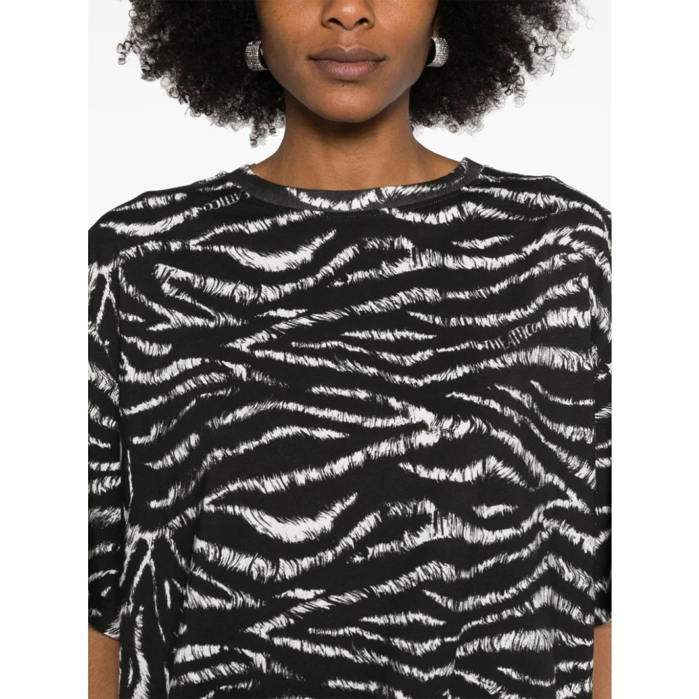 The Attico Zwarte Crew Neck T-shirts en Polos Black Dames