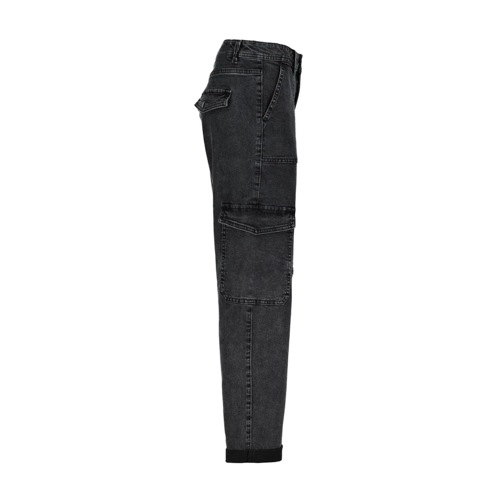 Red Button Cargo Tapered High Rise Broek Black Dames