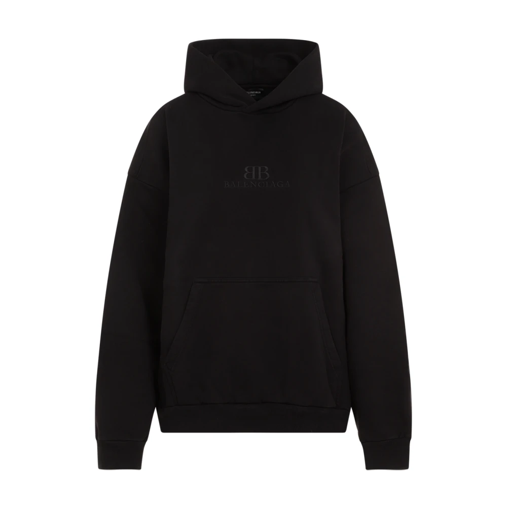 Balenciaga Svart Tvätt Hoodie Black, Dam