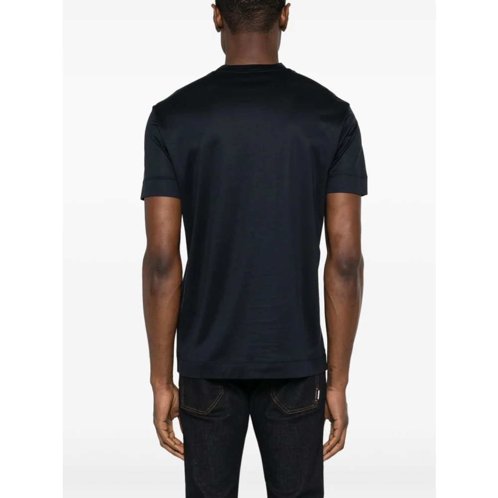 Emporio Armani Heren Katoenen T-shirt met Maxi Logo Blue Heren