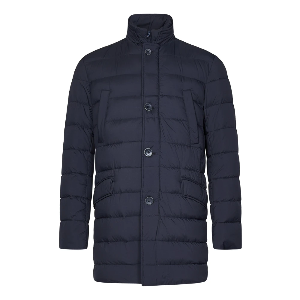 Herno Blauwe Gewatteerde Slim Fit Jas Blue Heren