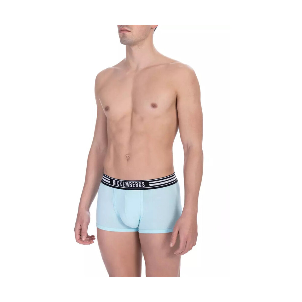 Intimo in Cotone Blu Chiaro Trunk Bi pack Bikkembergs Uomo