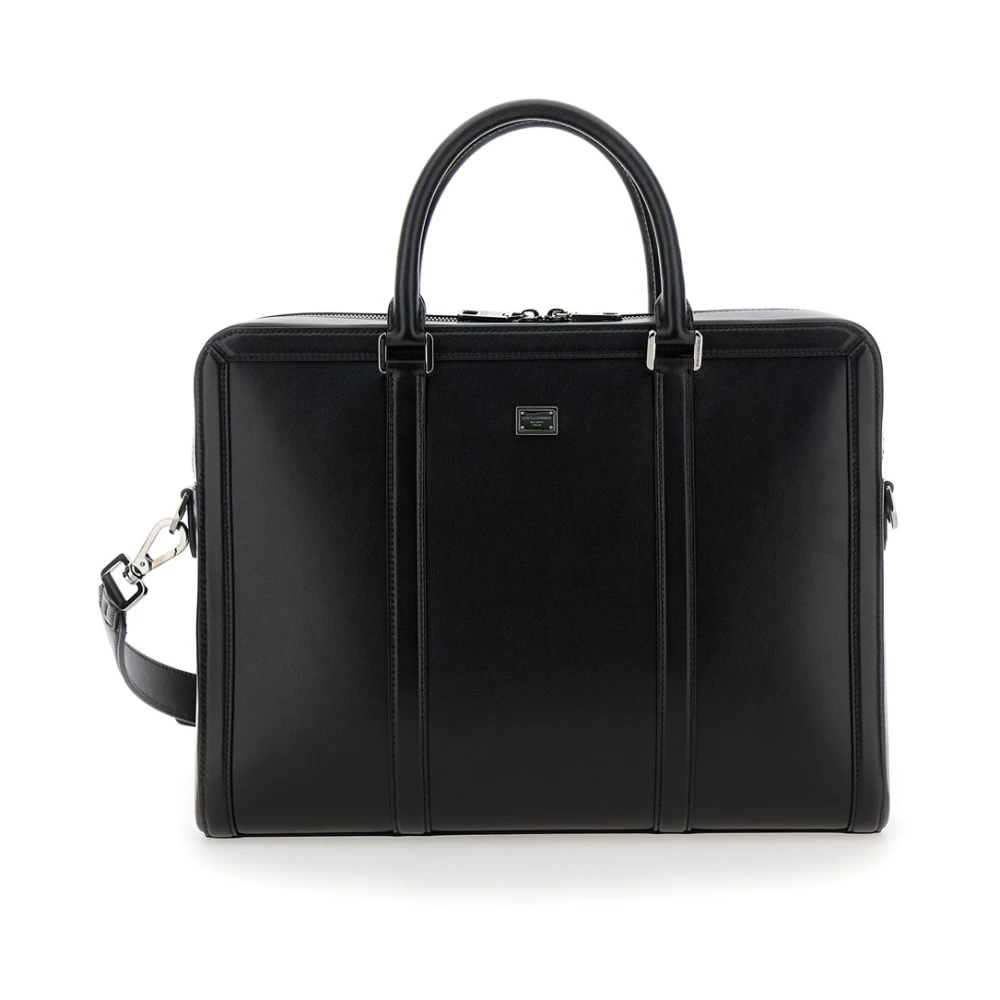 Dolce & Gabbana Zwarte Tas Targhetta Mini Black Heren