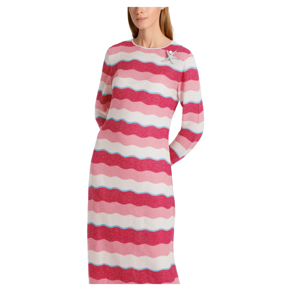 Marc Cain Golfpatroon Gebreide Jurk Multicolor Dames