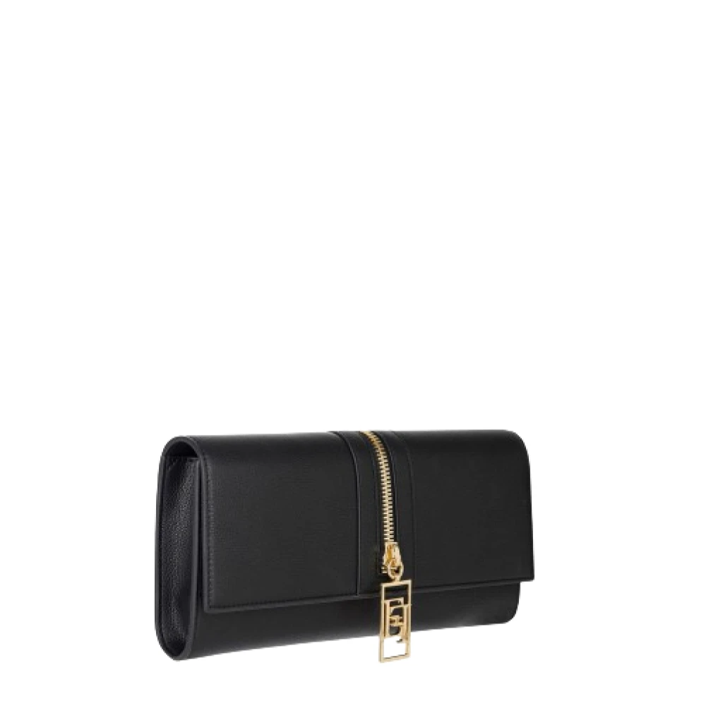 Elisabetta Franchi Zwarte Baguette Tas met Gouden Rits Black Dames